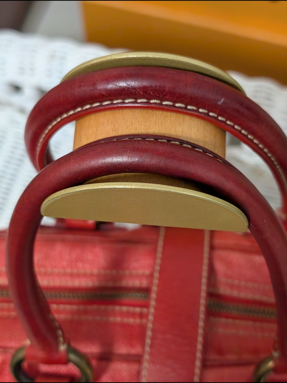 Marc Jacobs Venetia Red Leather Satchel with Brass Hardware - Picture 10 of 14